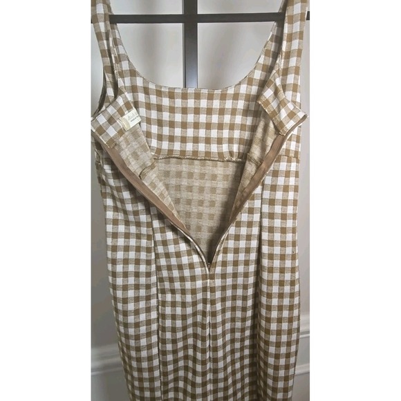 Altr'd State Womens‎ Dress Mini Brown White Checked Dress S Sleeveless Zipper - Picture 8 of 10